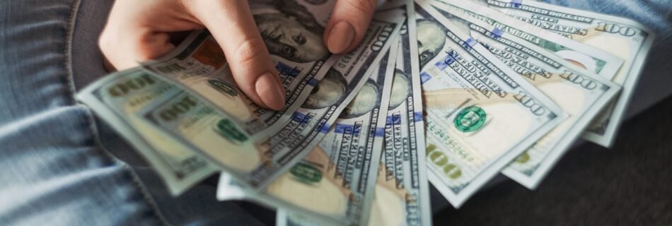 fan of 100 U.S. dollar banknotes